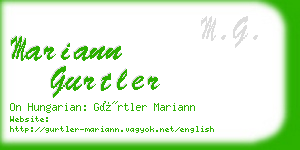 mariann gurtler business card